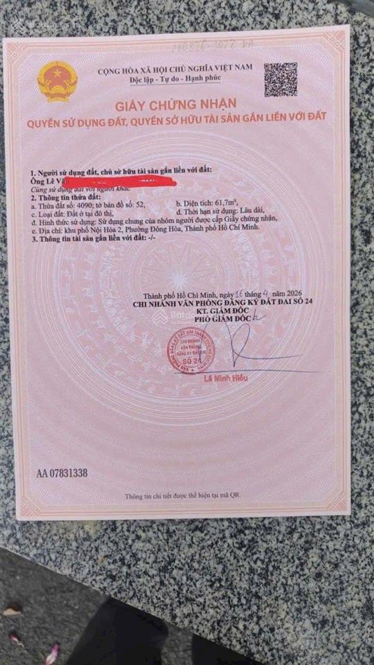 Bán nhà phố đông hòa dĩ an gần làng đại học