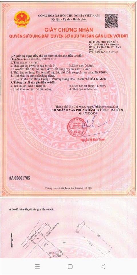 Bán nhà phố hoàn công dĩ an gần làng đại học