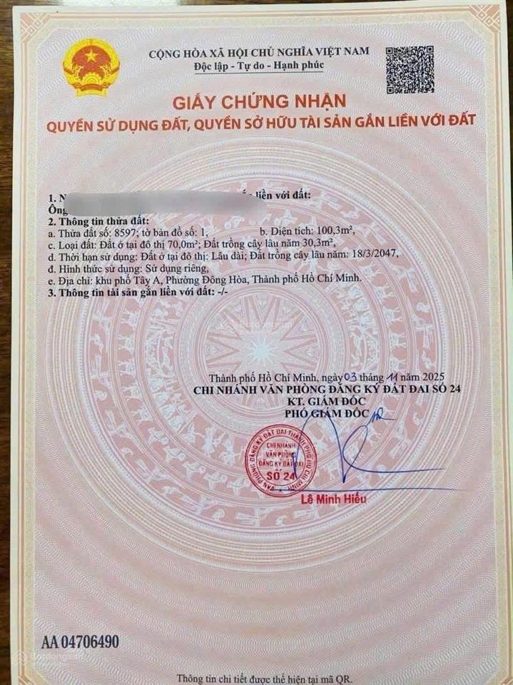 Bán nhà phố đông hòa dĩ an gần thủ đức