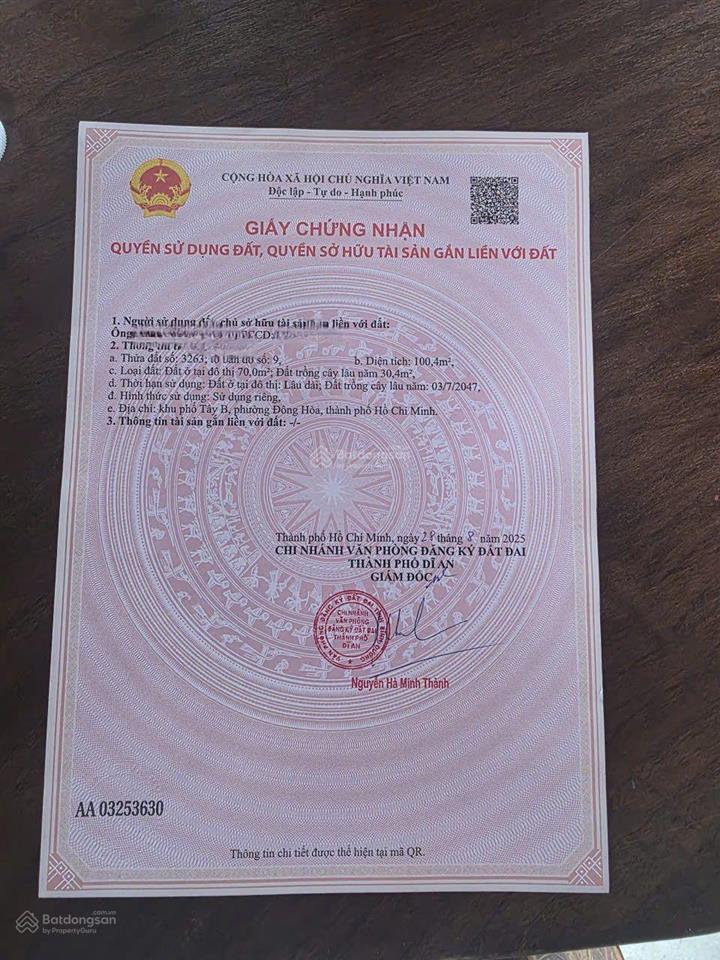 Bán nhà mới đông hòa dĩ an sát thủ đức
