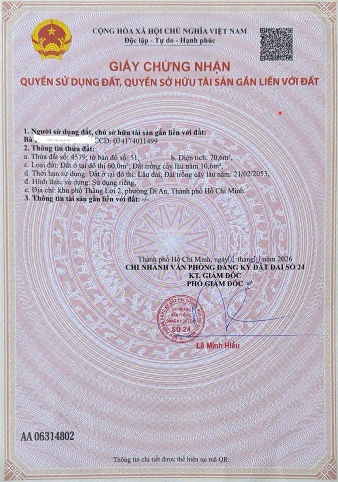 Bán nhà mới dĩ an gần lý thường kiệt