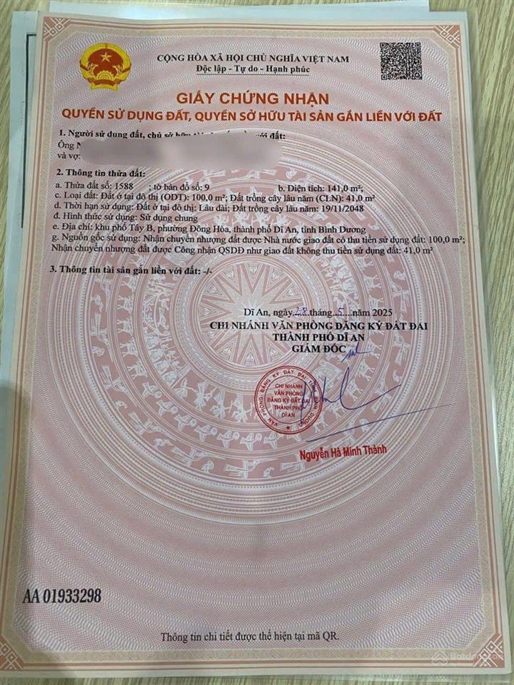 Bán rẻ đất đông hòa dĩ an gần big c go