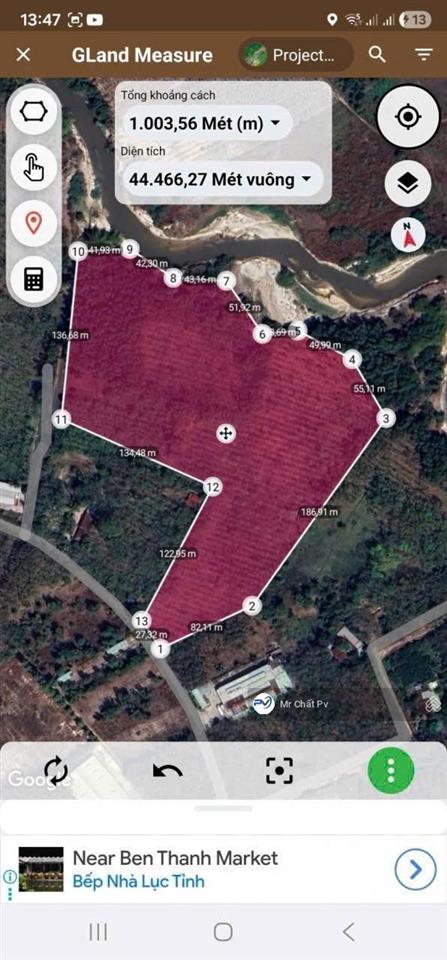 Bán đất 42.586m² (24.879m² skc 30 năm) giáp sông thị tính  gần cụm công nghiệp an lập