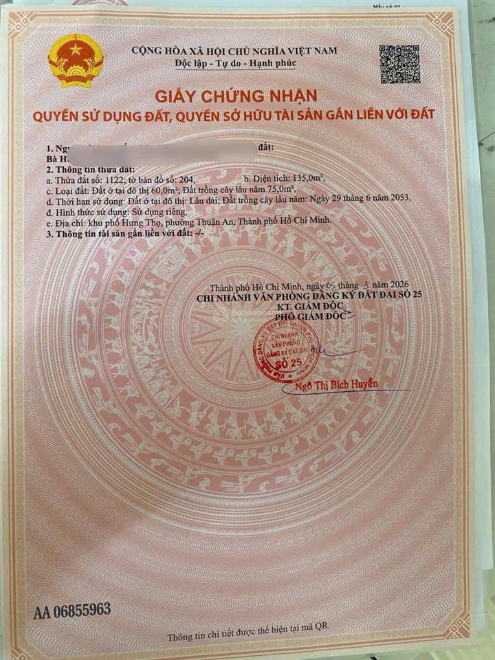 Nguồn giáp chủ  chỉ 01 lô đất duy nhất hưng định, thuận an  giá chỉ 3 tỷ