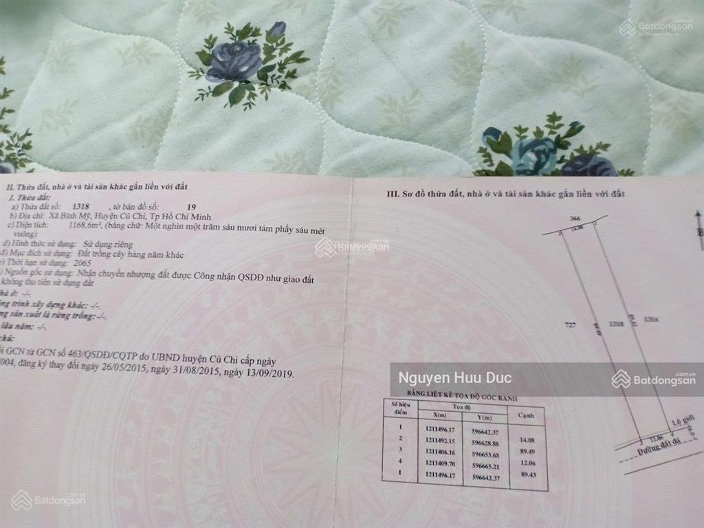 Bán đất 36.74 x 90m (cây hàng năm khác) xã bình mỹ, huyện củ chi, tphcm