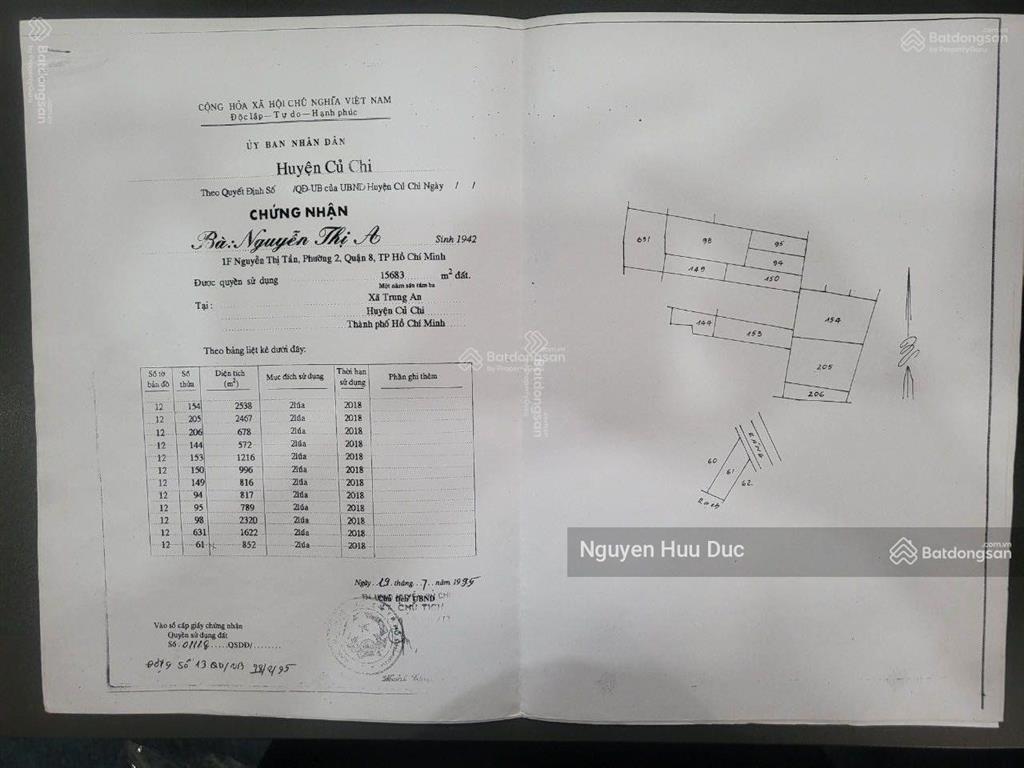 Bán đất mặt tiền sông sài gòn (7 hecta) 70.000m2. xã trung an, huyện củ chi, tphcm