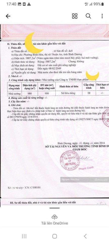 Bán đất mặt tiền đường nhựa xây chung cư (13.000m2) 5.7000m2 skc. p bình hoà, tx thuận an, bd