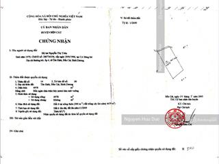 Bán đất 6,5ha thổ 600m2 p tân định, tx, bến cát, bình dương. 3,8tr /m2 mặt tiền mỹ phước tân vạn