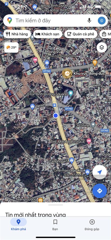 Bán đất mặt tiền quốc lộ 13 (2.569m2) thổ 1.800m2. p phú cường, tp. tdm, bình dương 295 tỷ đồng