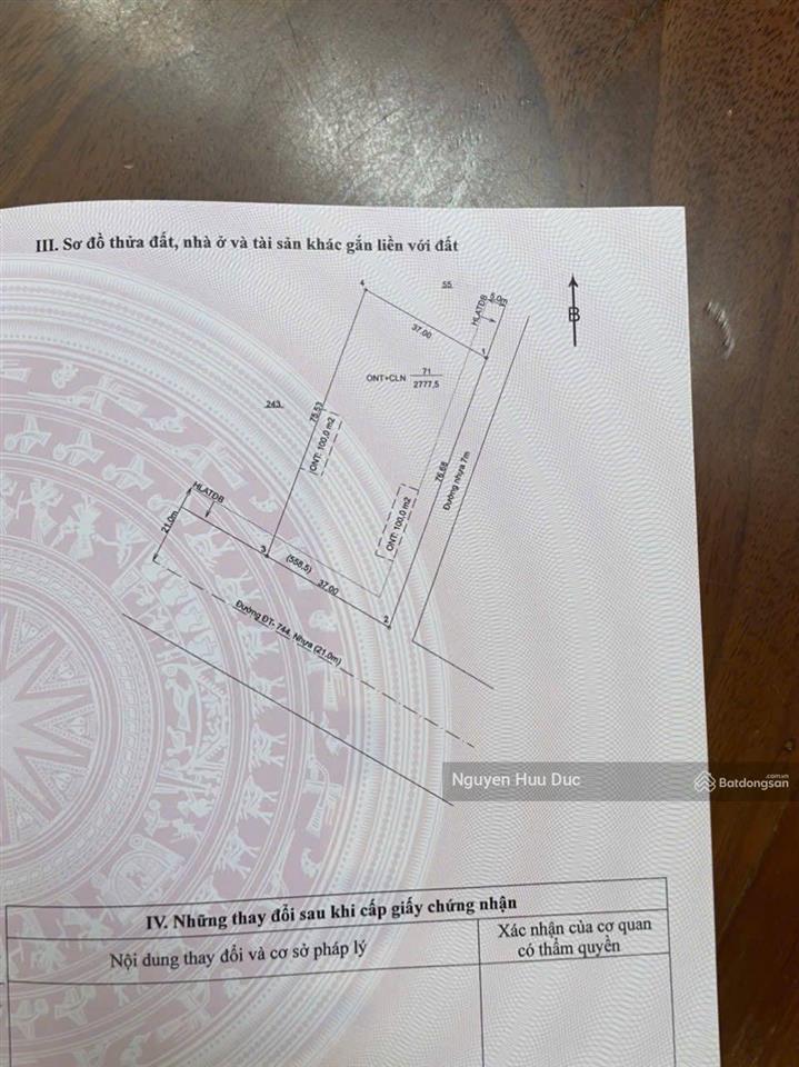 Bán đất mặt tiền dt 744 (2.777m2 thổ cư 200m2 xã phú an, thị xã bến cát bình dương đất 2 mặt tiền