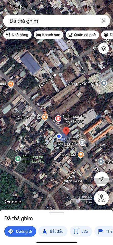 Bán đất mặt tiền đường sông lu, xã hoà phú, h củ chi, tphcm. 1.949m2 (thổ cư 1.300m2) 26,5 tỷ