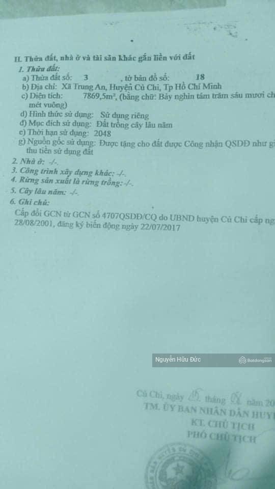 Bán đất mặt tiền sông sài gòn (70 x 160) xã trung an, huyện củ chi, tphcm (3,3tr / m2)