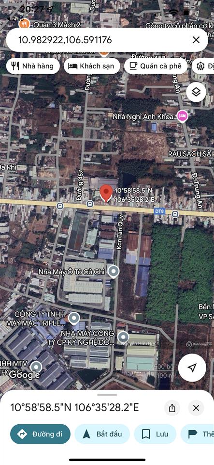 Bán nhà xưởng 8.000m2 mặt tiền tỉnh lộ 8 xã trung an, huyện củ chi, tphcm. 8.000m2 (105 tỷ)