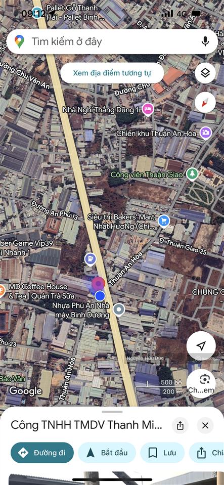 Bán đất tặng nhà xưởng 12.400m2 đường thuận an hoà, p an phú, tp thuận an, bình dương