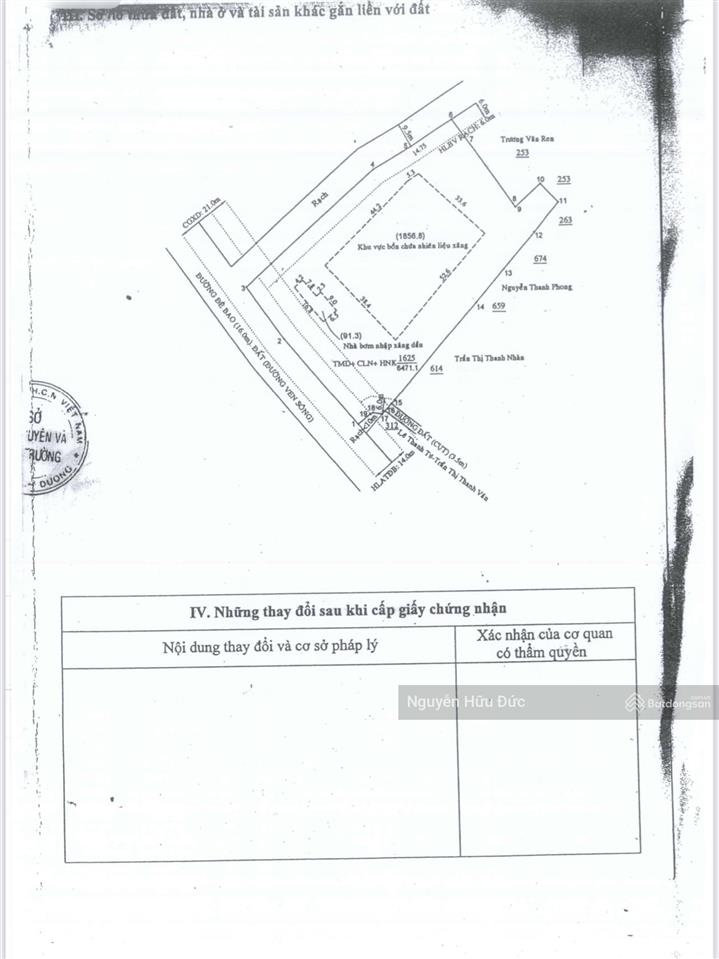 Bán đất mặt tiền sông sài gòn 7.112m2 (556m2 thổ, 5.447 skc. p vĩnh phú, tp thuận an, bình dương