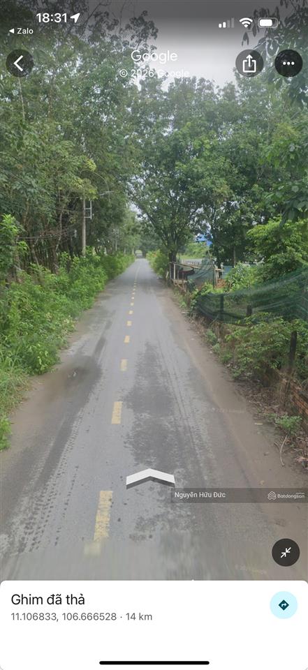 Bán đất đường nhựa 8.533m2 (thổ cư 2.000m2) phường hoà lợi, bến cát, bình dương