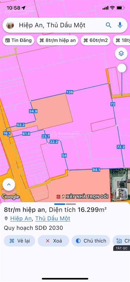 Bán đất mặt tiền nguyễn đức cảnh 16.000m2 (5.400m2 thổ cư) p hiệp an, tp thủ dầu một, bd