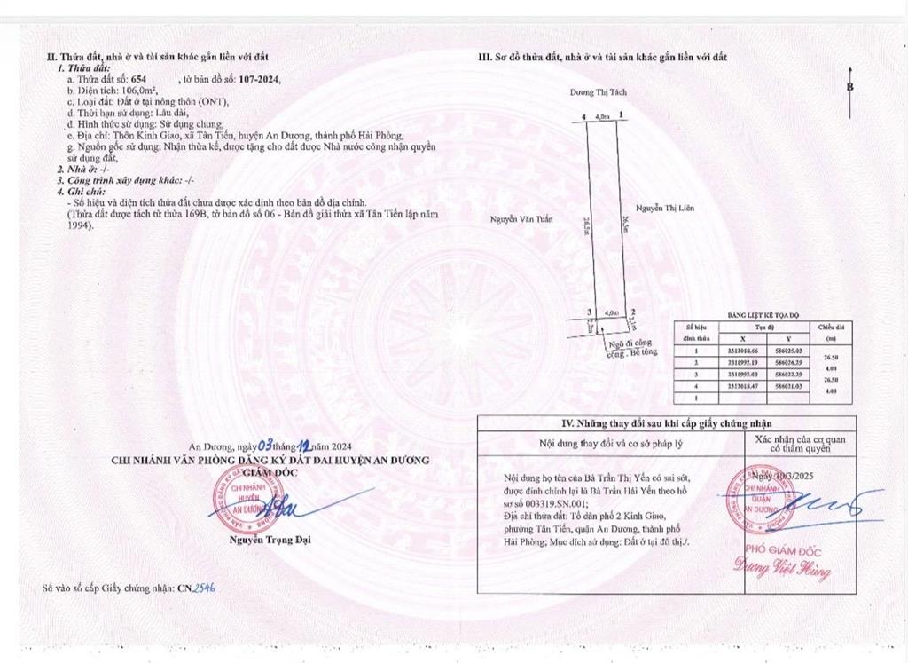 Cần bán căn nhà 106m full thổ cư giá 2ty190tr