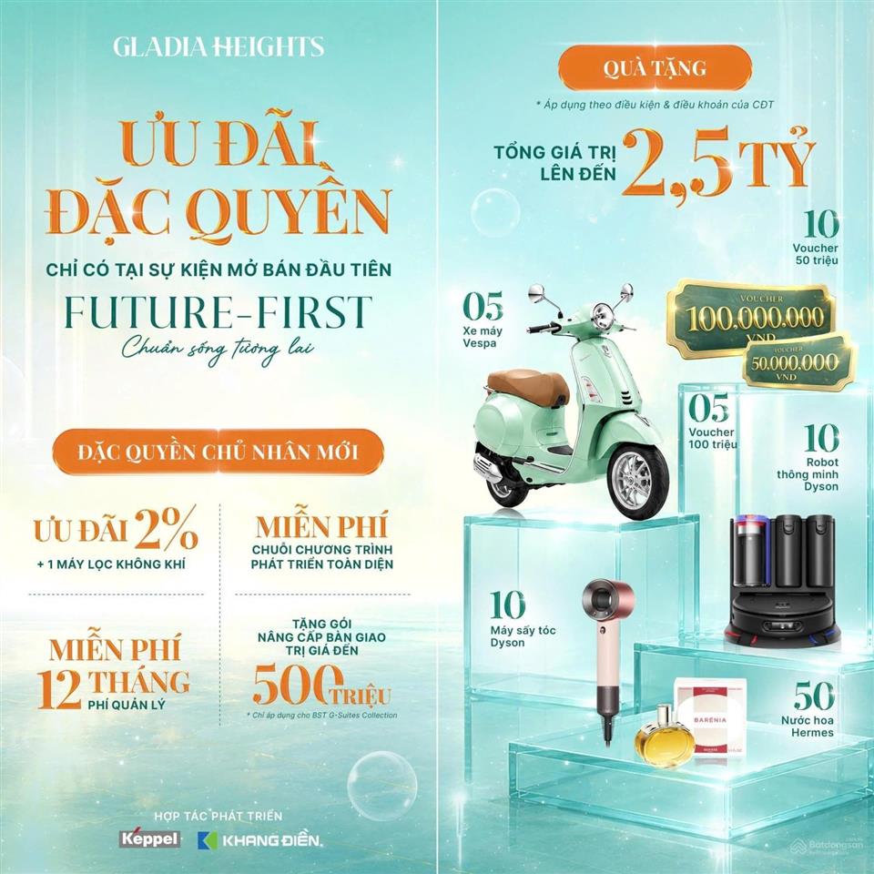 Gladia heights mở bán chính thức giá cực tốt đầu tư sinh lời cao, cho thuê căn hộ tmdv tốt
