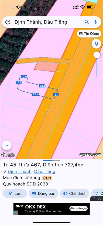 Bán đất mặt tiền dt744  thuộc xã dầu tiếng, thành phố hồ chí minh