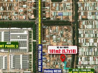 Lô đẹp hơn 100m, ngang 5,7m sát kcn, đường nhựa, dân cư hiện hữu, shr, chính chủ bán