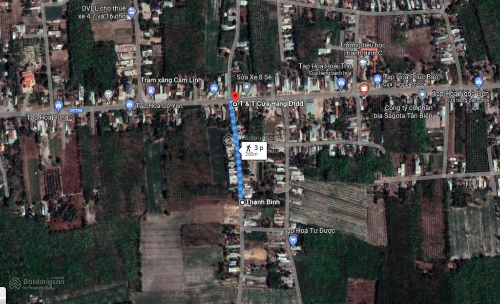 Bán đất 7x40m (50m2 thổ cư) mt thạnh bình, gò cát, tân biên, tây ninh