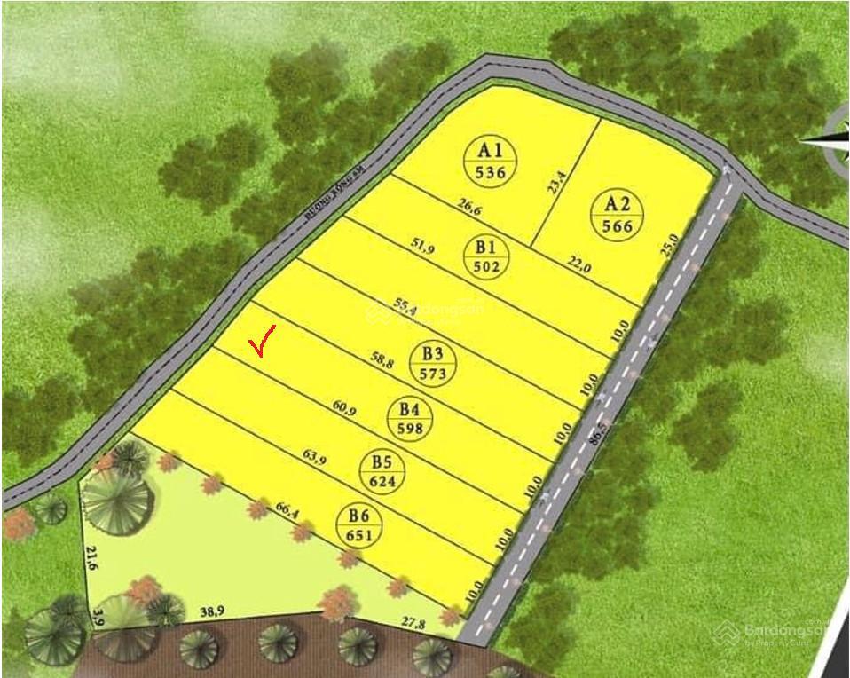 Bán đất mt nhựa dt 10x60m (200m2 tc) đường 13 xã dambri, tp. bảo lộc, tỉnh lâm đồng