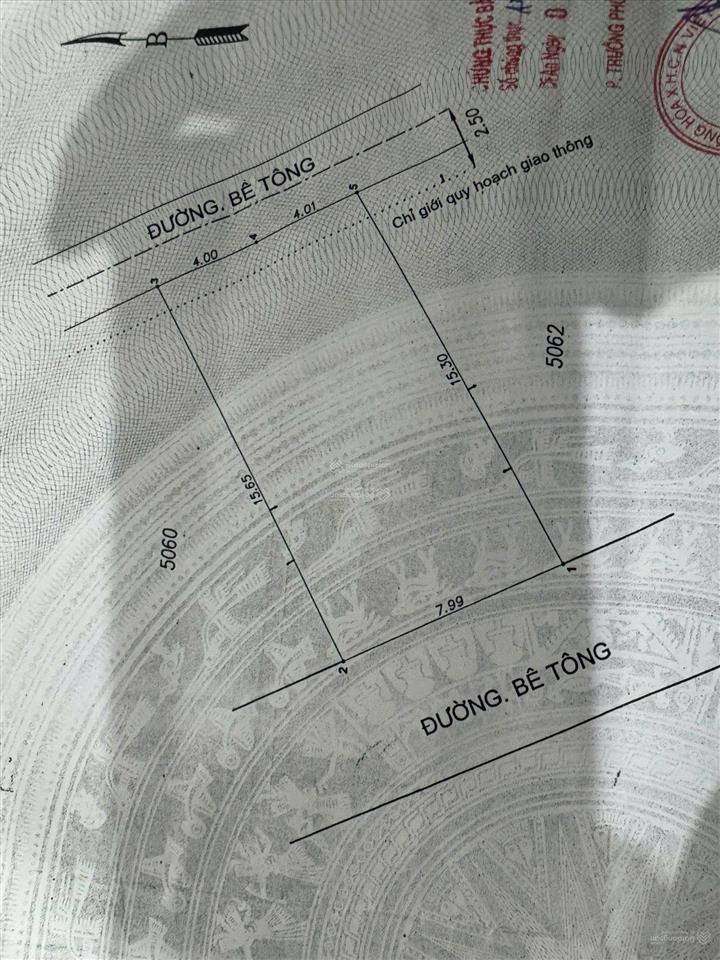 Bán lô đất đường chiêu liêu, dĩ an, tphcm  dt 8 x 15m  124m2 tách được 2 lô giá 5 tỷ tl