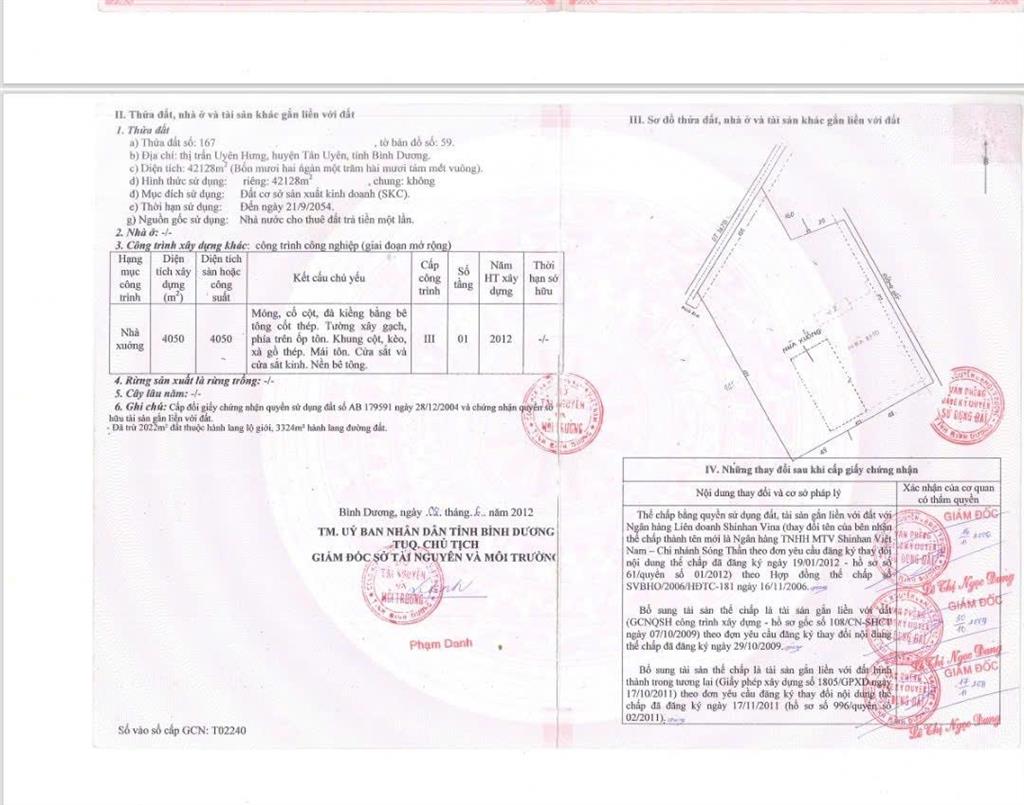 Bán đất tân uyên bình dương 4 ha 2 giá 10 triệu/m²