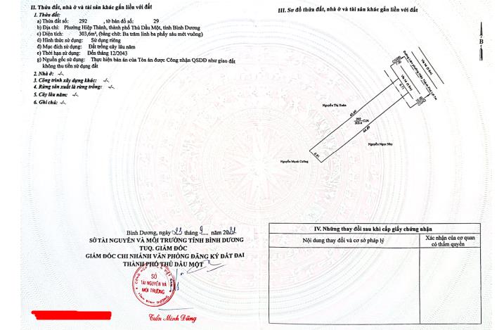 Bán đất khu vực vòng xoay hiệp thành 3, phường phú lợi