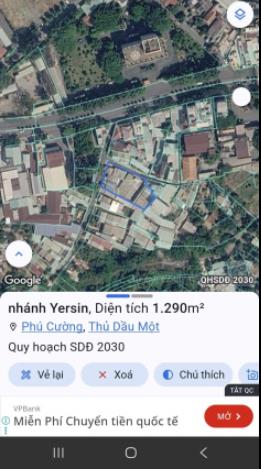 Bán 1223 m2 đất cách đường yersin 50m ngay ngã tư chợ đình