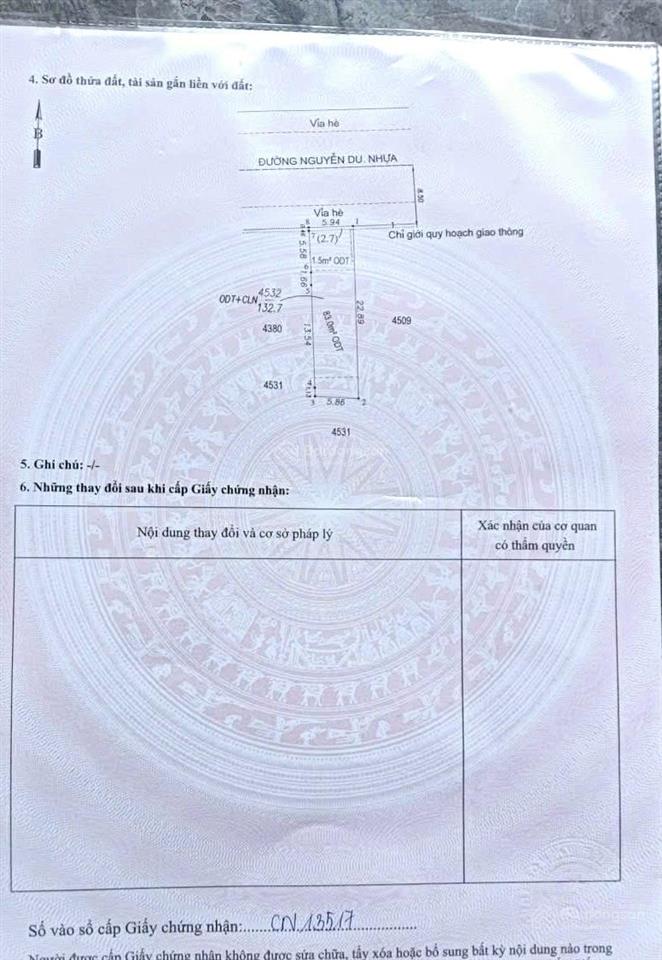 Bán gấp mặt tiền nguyễn du đối diện trường học kinh doanh tốt ngang 6m