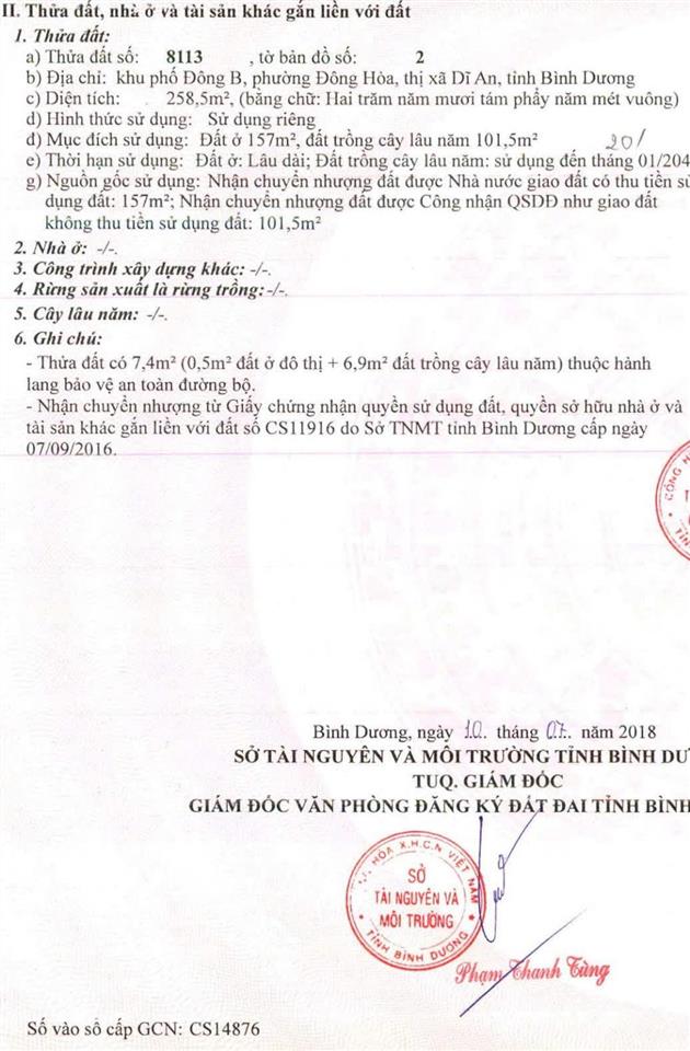 Chính chủ đại hạ giá bán lô đất tặng nhà c4. ổ trần hưng đạo. dt 258m2. ngang 4,9m. nở hậu