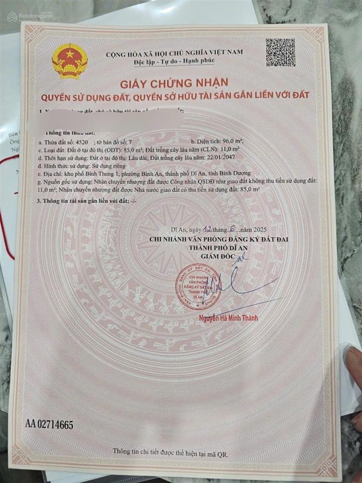Bán nhanh đất ngang 5,5m cách đường bắc nam 3 20m, giáp làng đại học quốc gia phường đông hoà