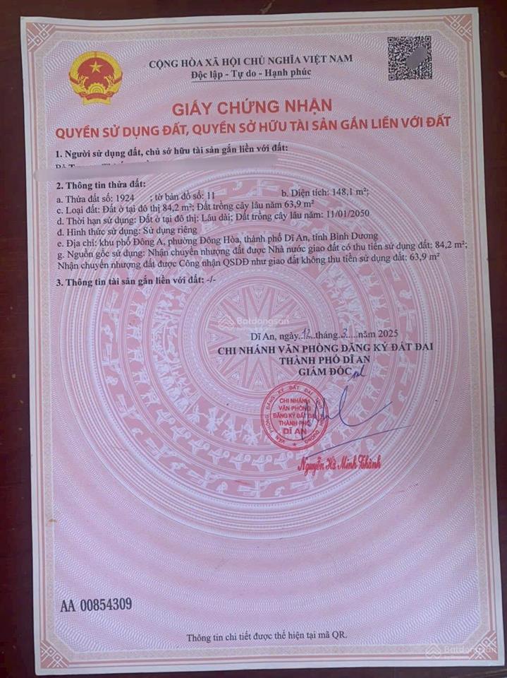 Giảm 500tr từ 5tỷ500tr xuống 5 tỷ chốt không thương lượng đất hẻm nhựa 4m huỳnh tấn phát