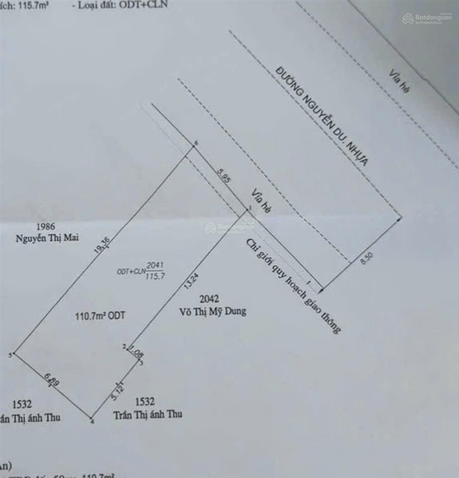 Chính chủ cần bán đất mt ở nguyễn du, dĩ an. dân cư đông. dt 118m2 ngang 6m gần chợ, trường c1,2,3