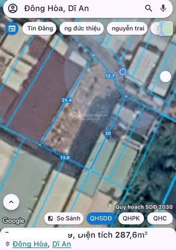 Đất xây căn hộ dịch vụ đông hòa  ngay sát làng đại học quốc gia