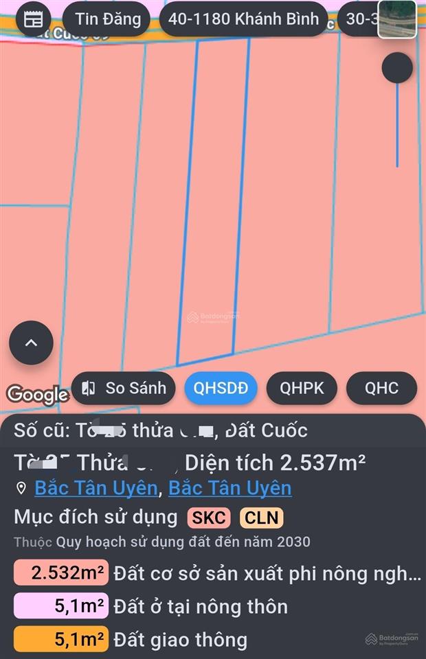 Bán gấp 2537m đất ksc đã đóng tiền một lần đường nhựa đất cuốc 09 bắc tân uyên bình dương cũ