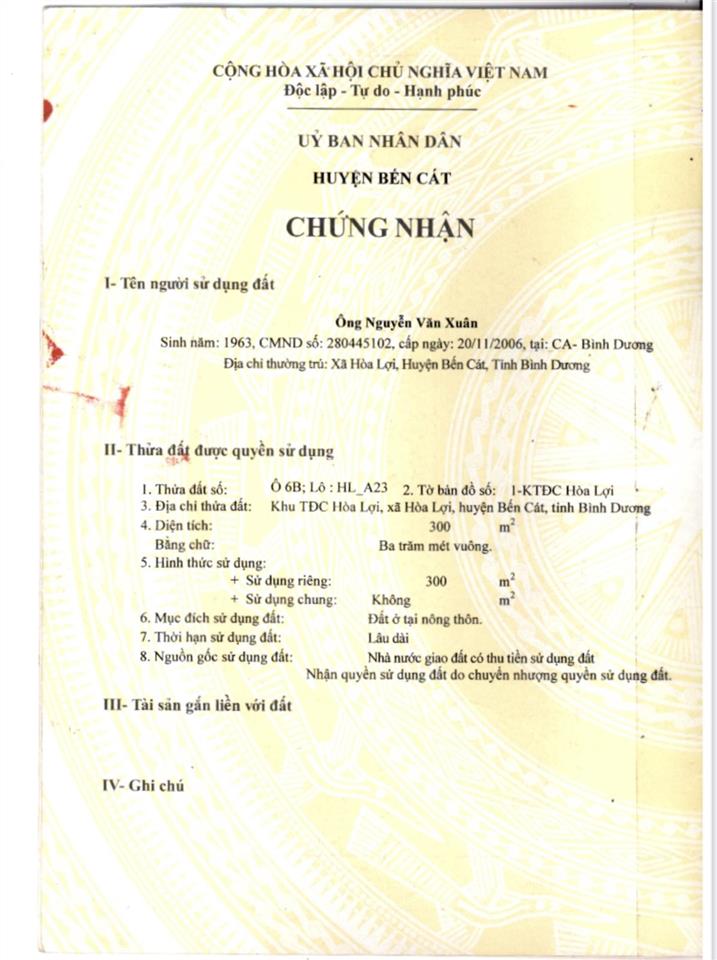 Chính chủ bán góc đường d19/n5 nằm đối diện uỷ ban phường bình dương