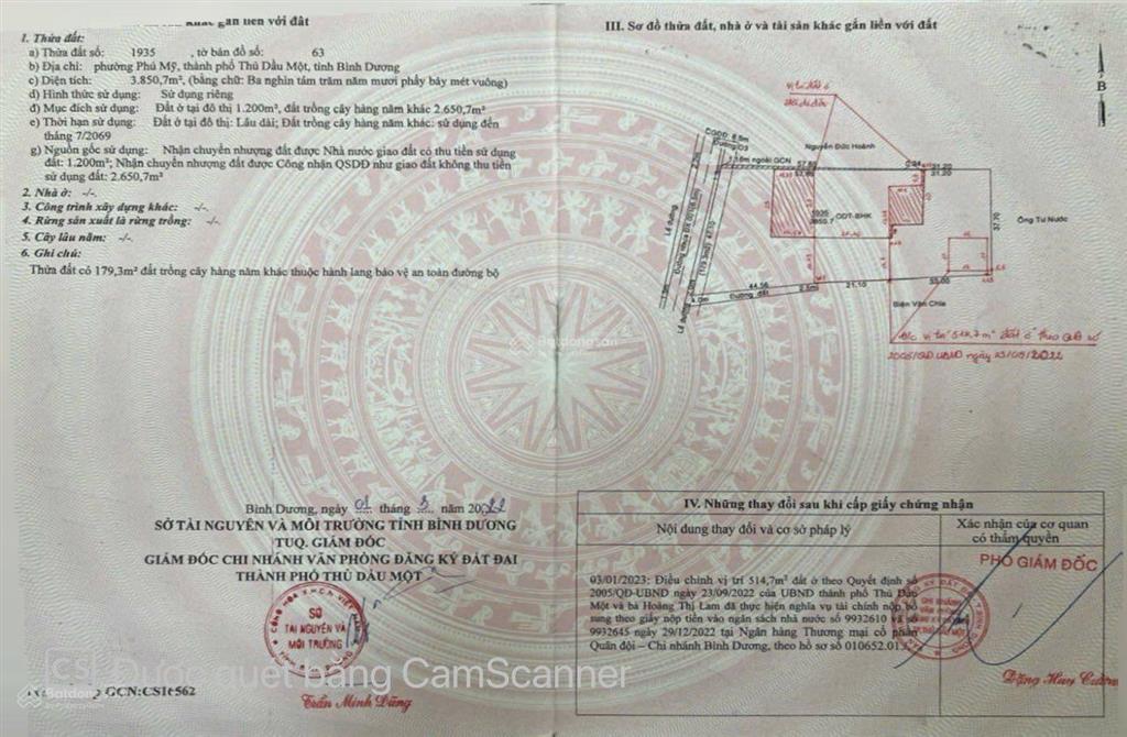 Chính chủ bán lô đất mặt tiền đường dx001 giáp ngay đường hùng vuong thành phố mới