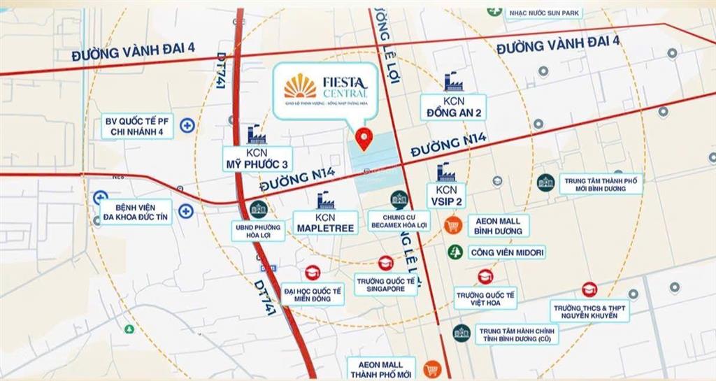 Nhà phố fiesta central đẳng cấp thương mại hai mặt tiền giá gốc becamex thành phố mới