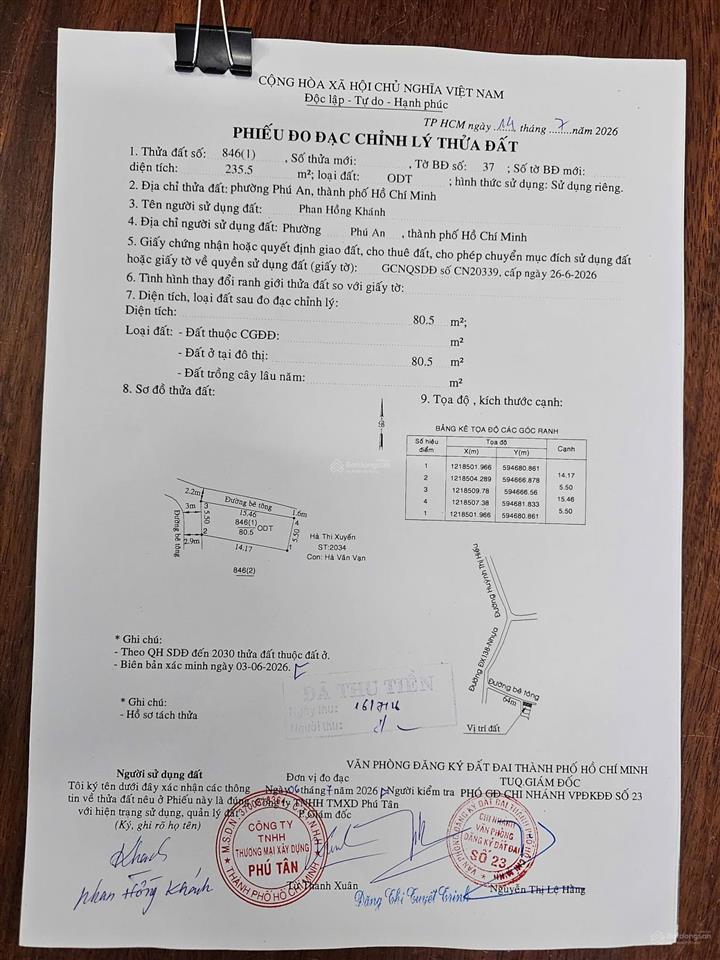 Trả trước 500t có đất chợ bến thế  full thổ cư  không qh