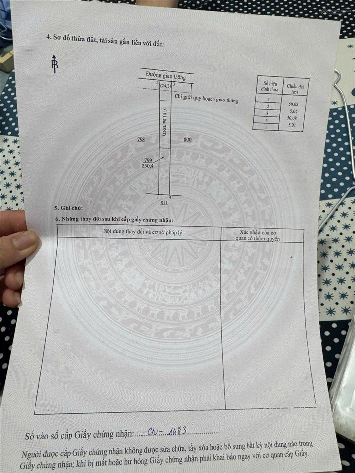 Chủ kẹt tiền cần bán gấp lô đất xã minh đức tp đồng nai5x50 tổng 250m2 .có 100m2 thổ cư. giá 190tr