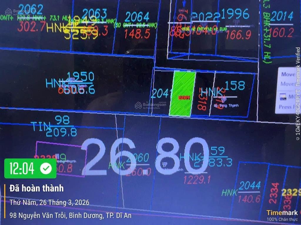 Đất sổ hồng riêng đường xe hơi gần ngã ba cây điệp giá 2 tỷ 850 triệu