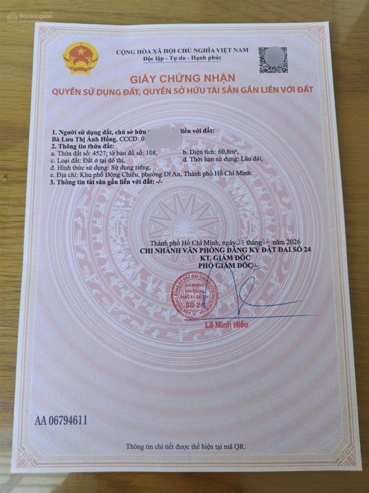 Nhà lầu đường 6m gần ubnd phường tân đông hiệp giá 4 tỷ 550 triệu