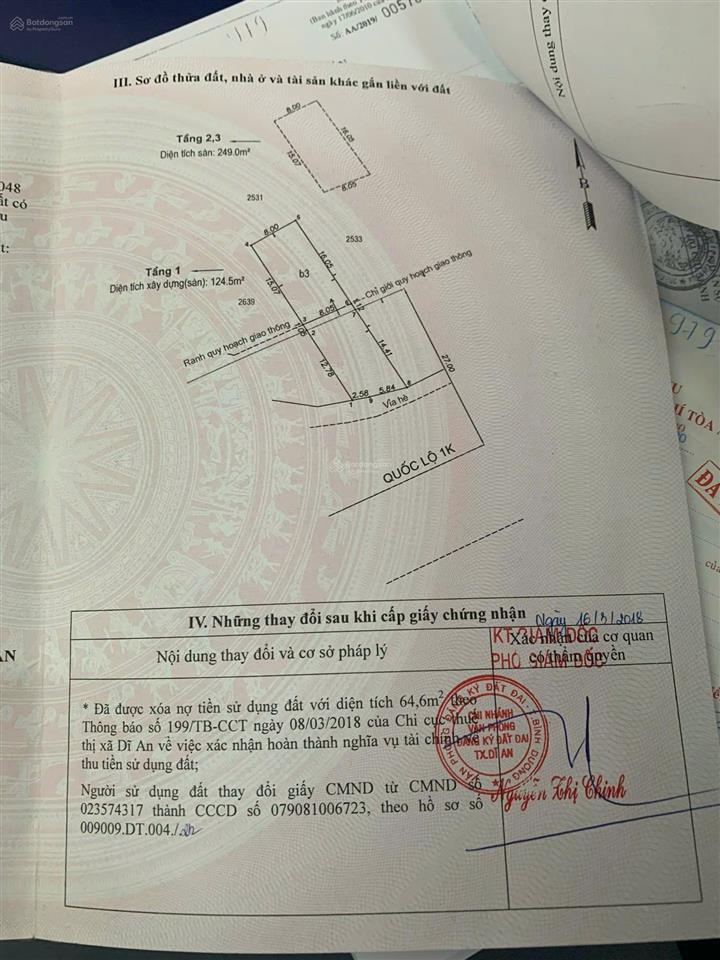 Bán nhà mặt tiền quốc lộ 1k  phường đông hòa, dĩ an  vị trí vàng kinh doanh