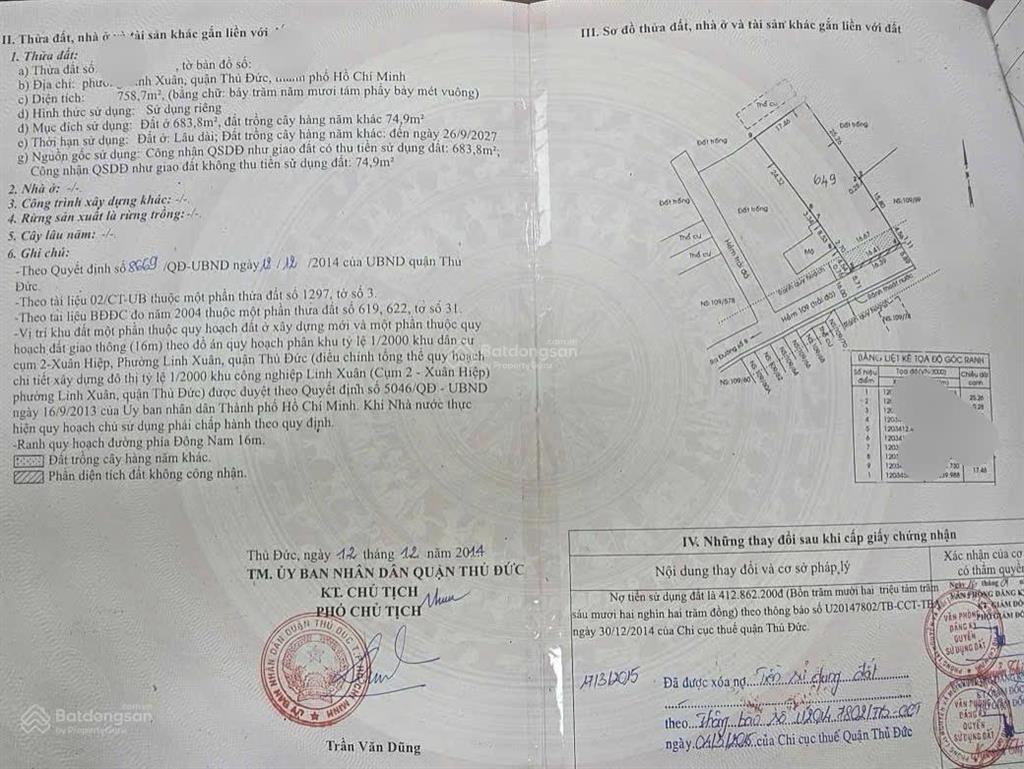 Quỹ đất hiếm 759m2 ngang 16m sổ riêng linh xuân tđ. ngay sát khu b ký túc xá đại học quốc giá