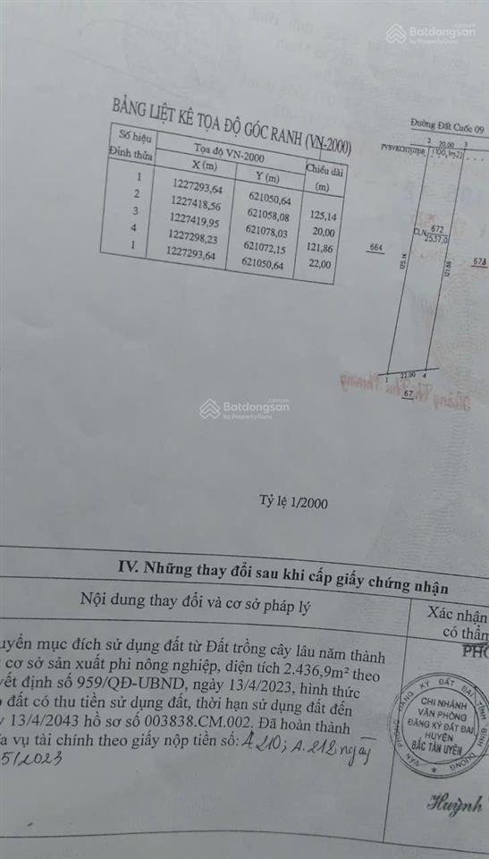 Cần bán 2500m2 đất skc, mặt tiền đất quốc lộ 09 nhựa, ngang 20m