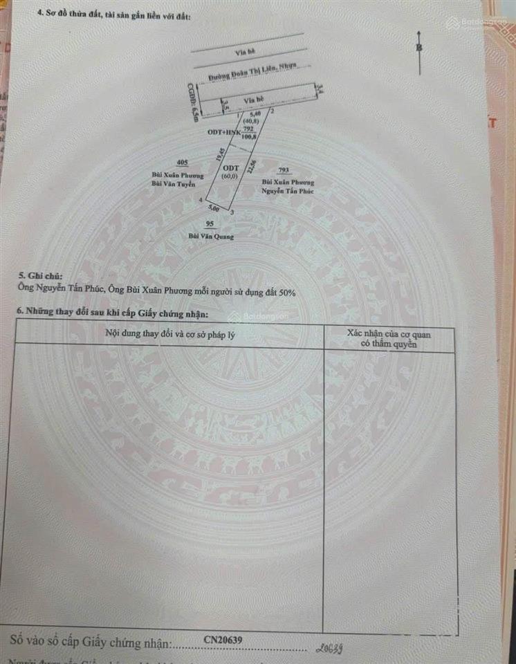 Đất mặt tiền đoàn thị liên giao lê hồng phong ngang 5,4m. giá 5,450 tỷ