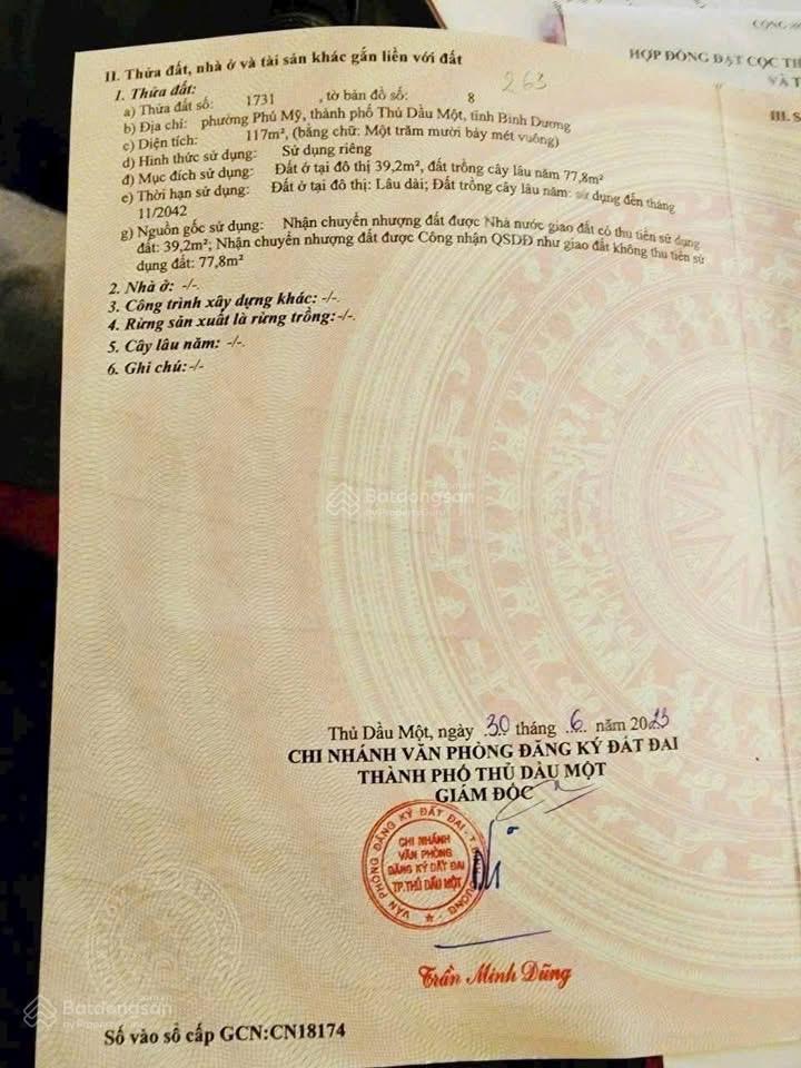 Đất gần chợ phú mỹ, dt 5x23.5 (79m thổ cư) giá 2tỷ590tr